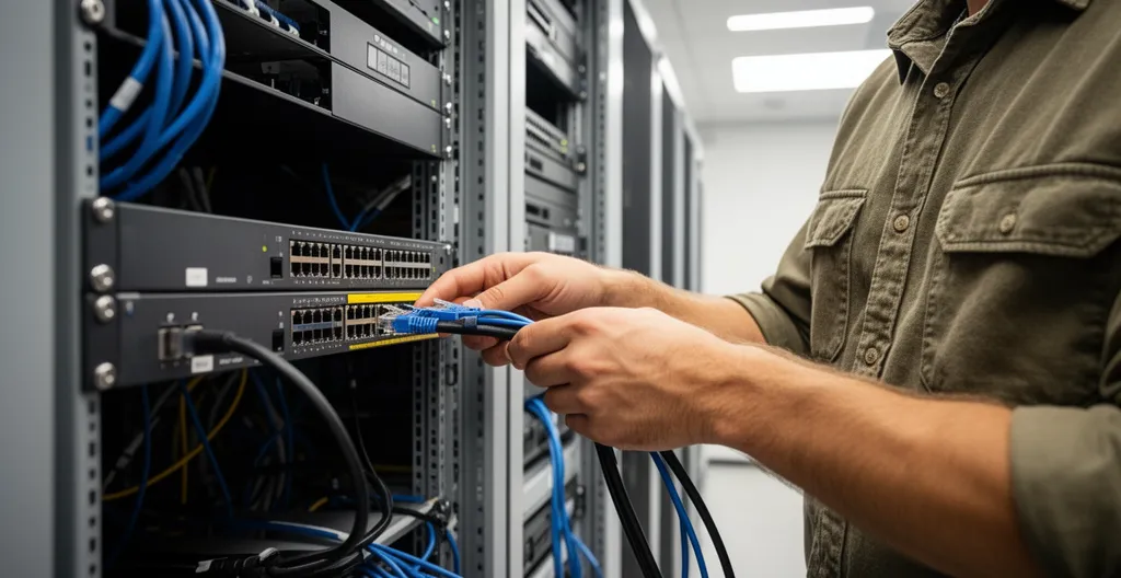 Intervention technique sur un switch réseau lors d'un audit d'infrastructure